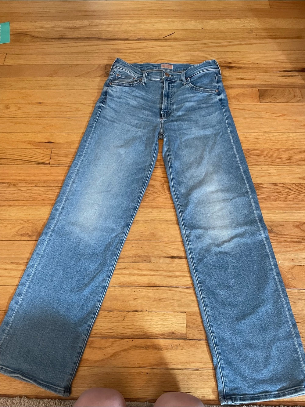Mother Denim: Straight Leg.  High-Rise Women's Jeans in Medium Blue